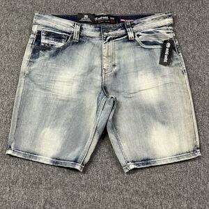 Ecko Unltd Jeans Shorts Mens 36 x10 Blue Relaxed Denim - NEW